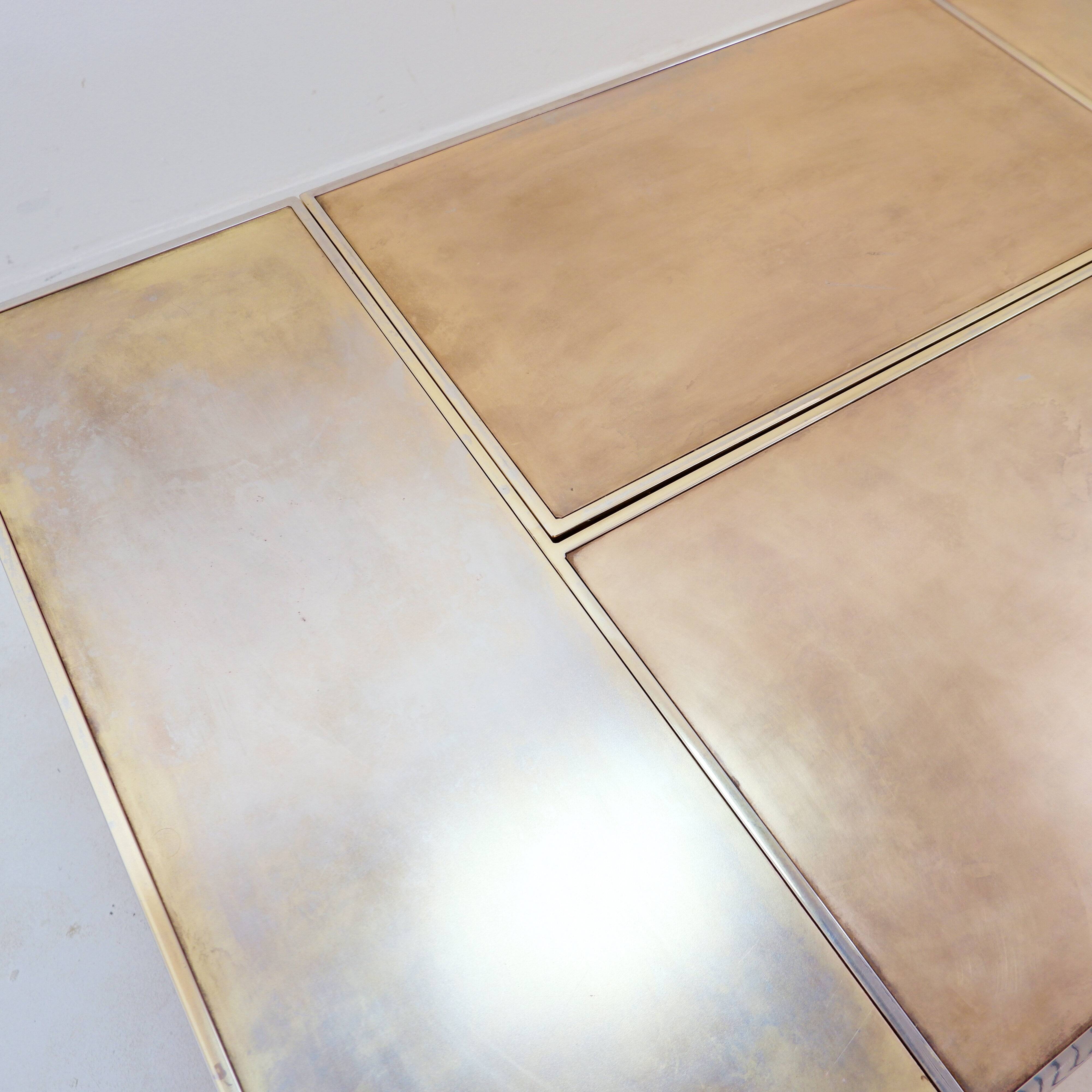 Vintage Belgo Chrome sliding coffee table with hidden bar - 1970s