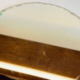 Vintage round and beveled table mirror