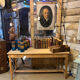 Console table de drapier en chêne brut