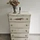 Chiffonier semainier parisien commode 5 tiroirs bois blanc vintage anc