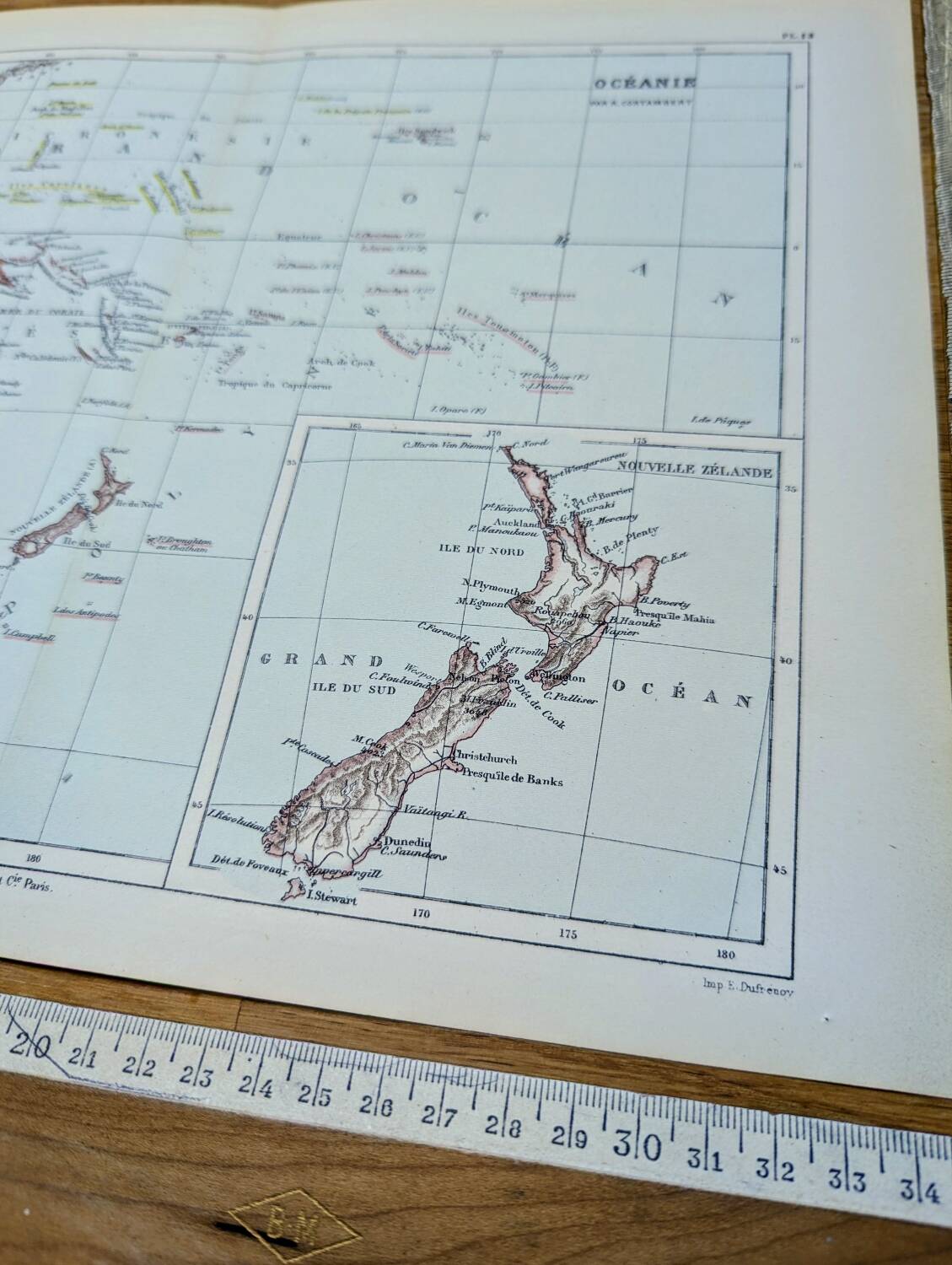 Oceania, Vintage Map, 1887, Authentic.