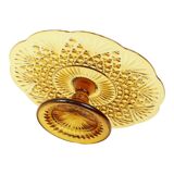 Art Deco Amber Cake Stand Depression Glass 33cm