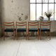 Set 4 green Scandinavian chairs