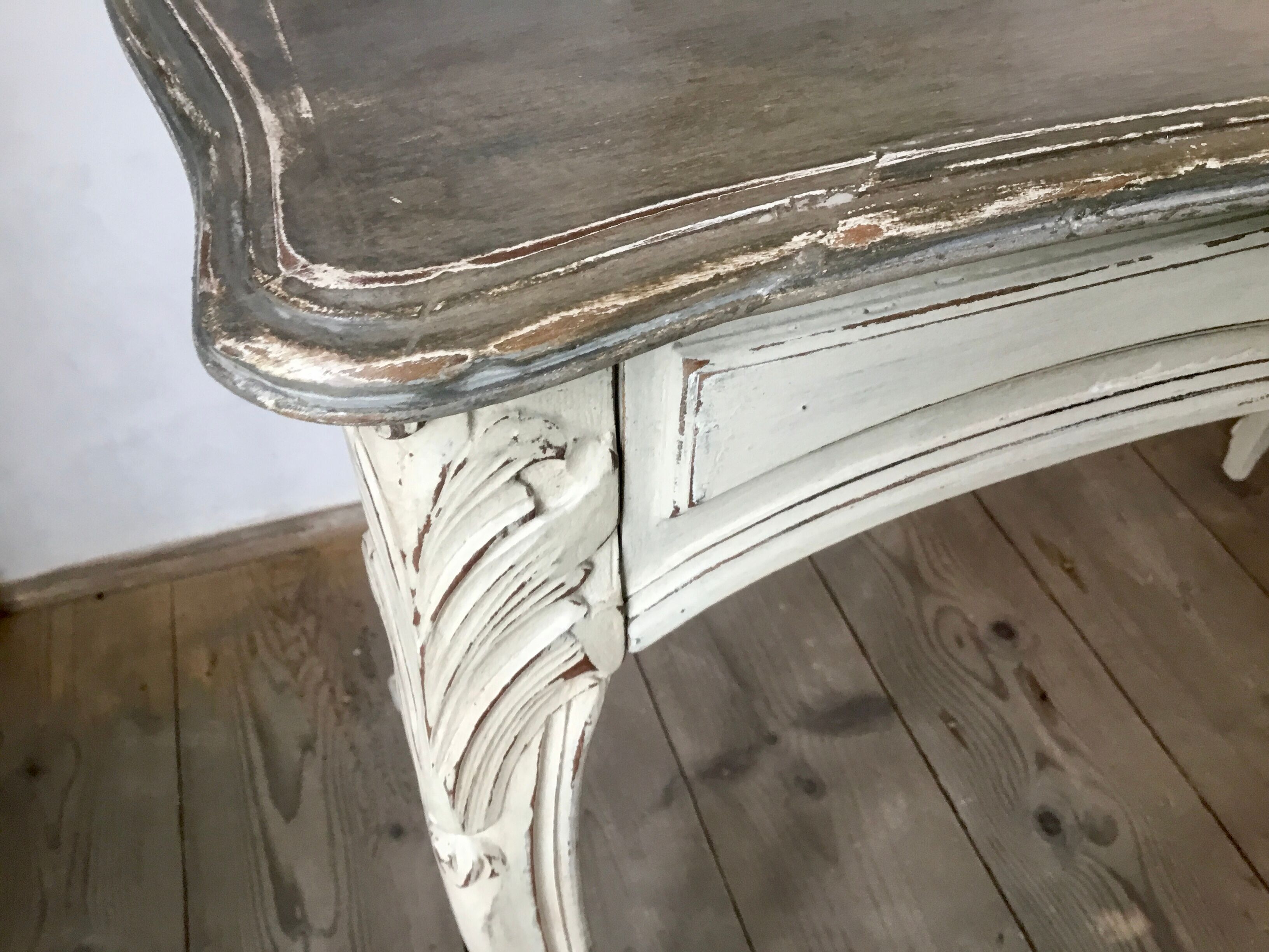 Old-time painted and patinated desk or console table