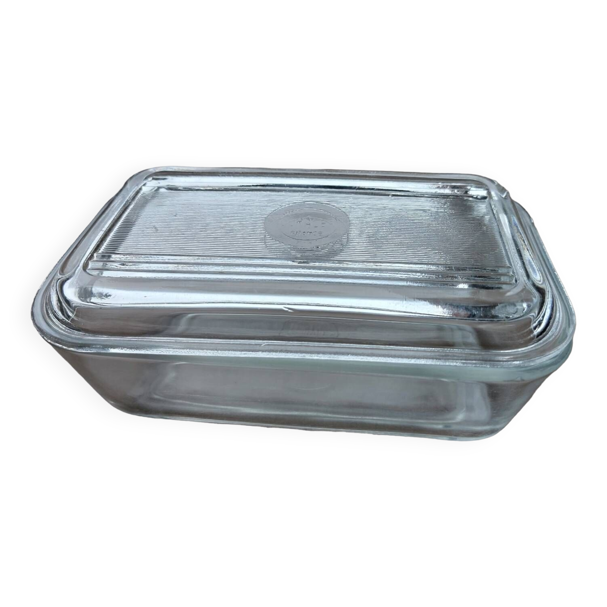 Beurrier En Verre Avec Plateau En Bois De Manguier - Rétro, Pratique - Pour Table Petit-déjeuner, Décoration Cuisine