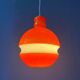 Suspension en verre Peill & Putzler mid-century orange et blanc