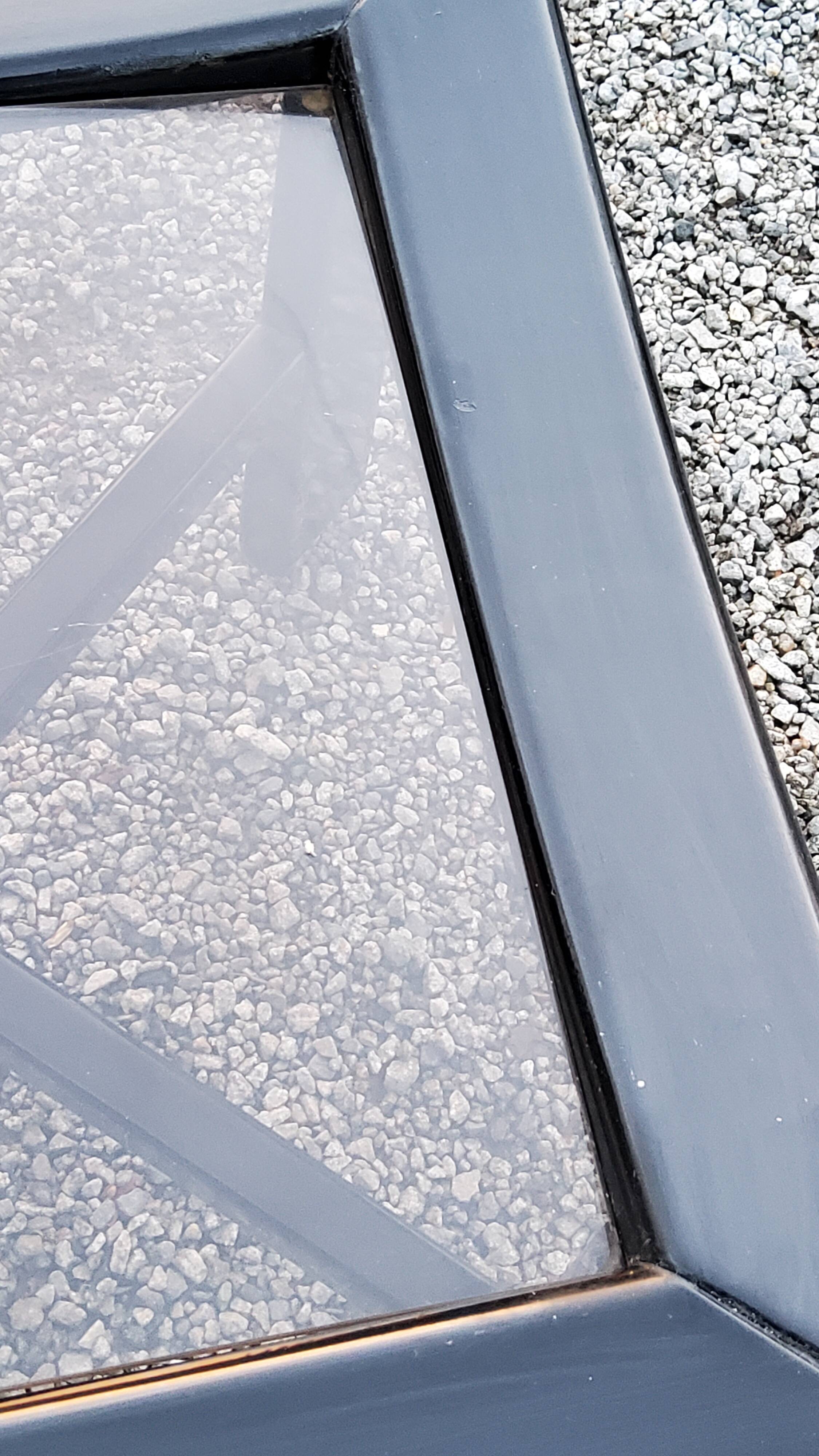 70s design coffee table in black lacquered wood with smoked glass top