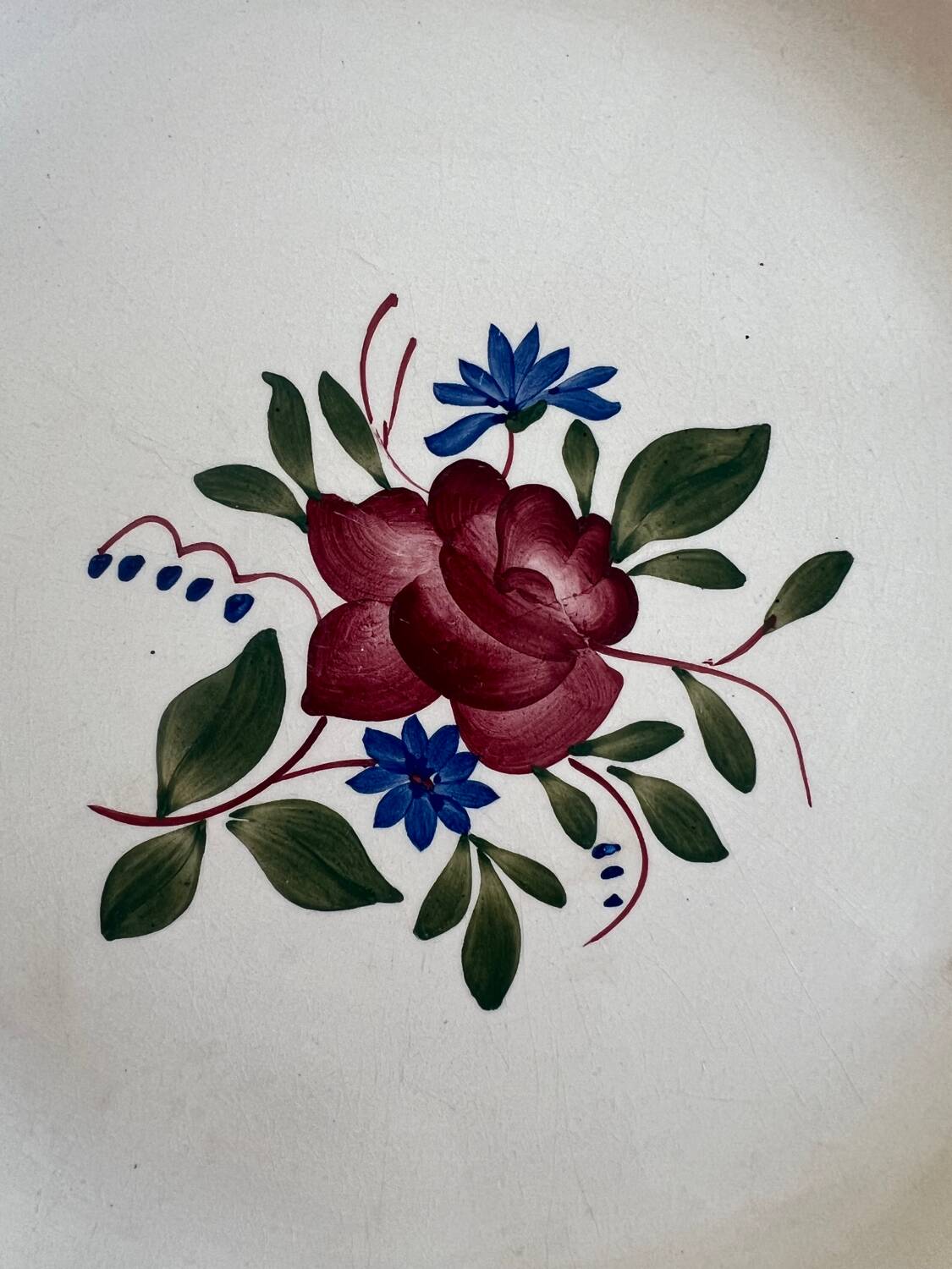 Large Sarreguemines Digoin Flower hand-painted dish