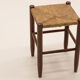 Set of 3 brutalist rush stools, French 70s.