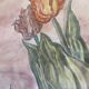 Watercolour still life from the 1970s under glass.