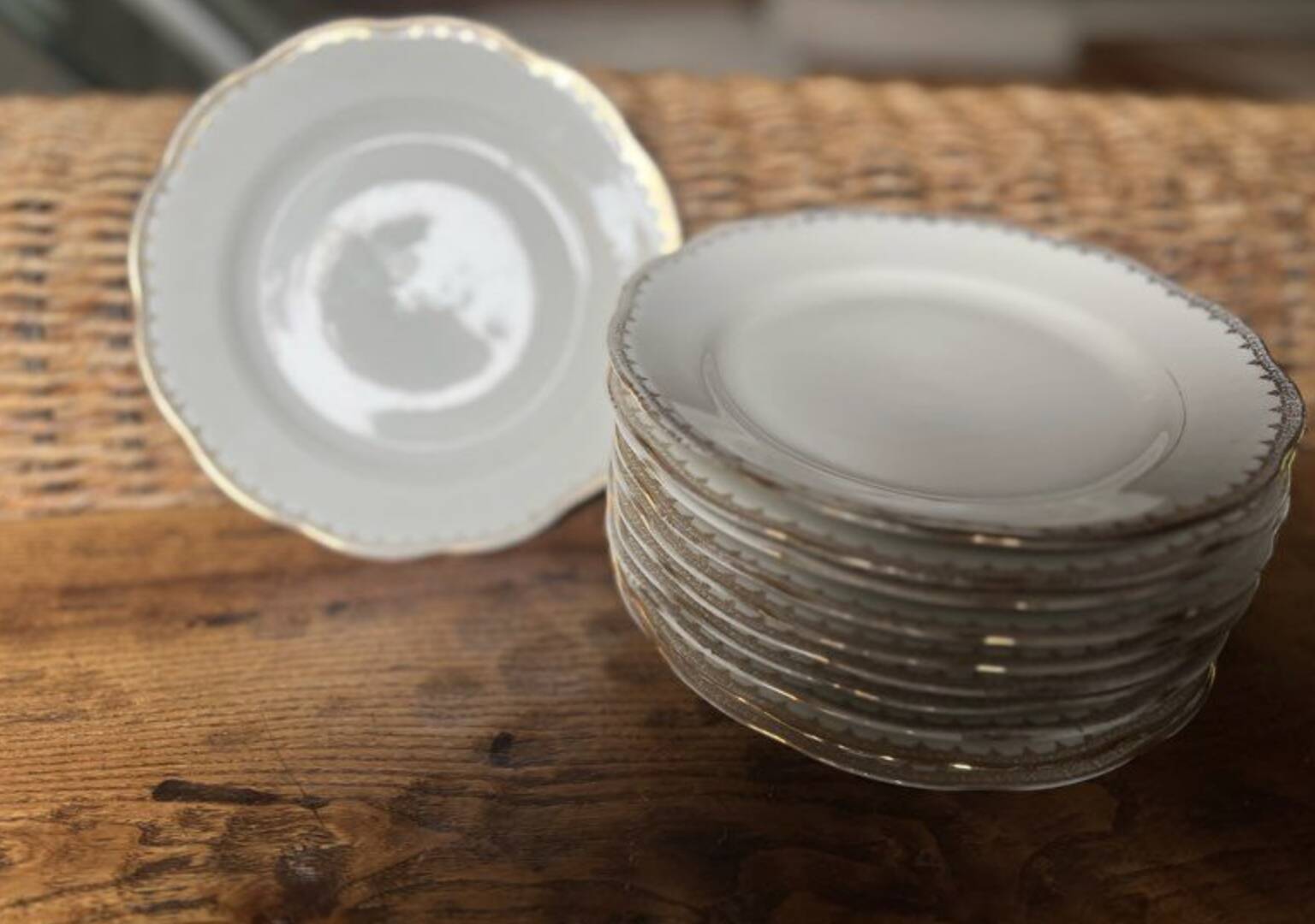 Set of 11 starter/dessert plates - Pommier Dureil 72 - Porcelain