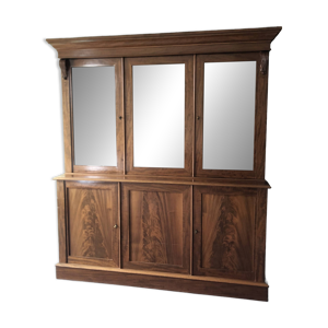 Bibliothèque 3 portes - acajou