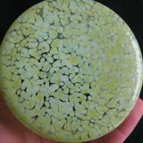 Vase en verre ou cristal de Clichy moucheté jaune/vert