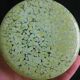 Glass vase or clichy crystal speckled yellow/green