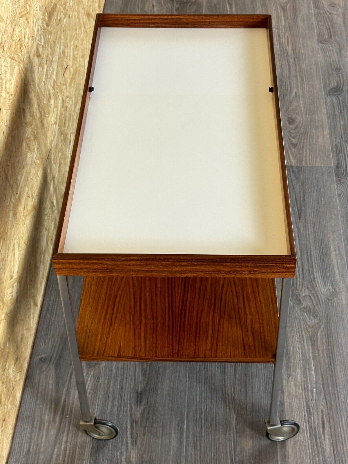 1960s 1970s serving trolley walnut teak Walter Wirz for Wilhelm Renz Design