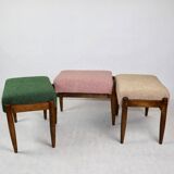 Tabouret rose bouclé par Homa, années 1970