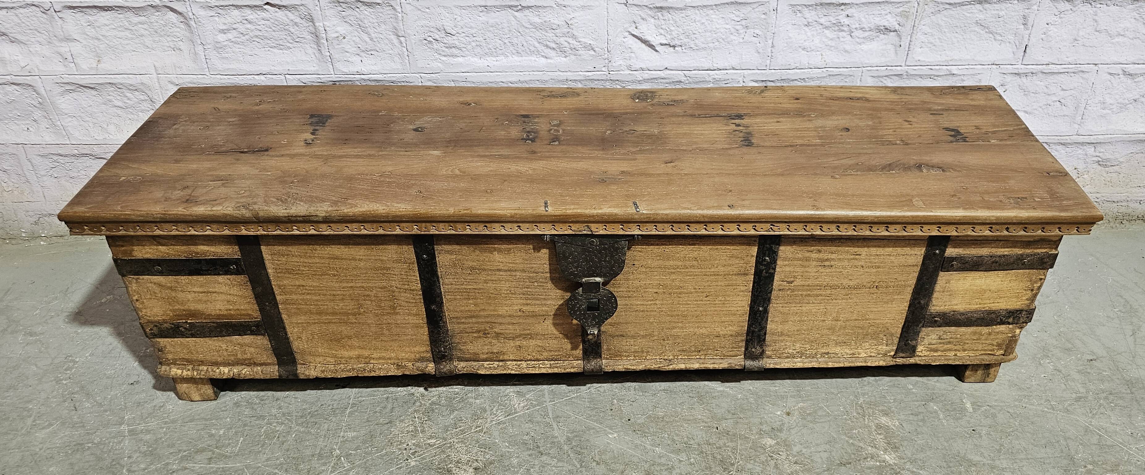 Burmese teak bench - chest