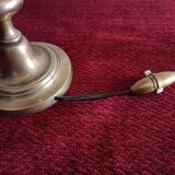 Pair of bronze bedside lamps with pleated lampshade