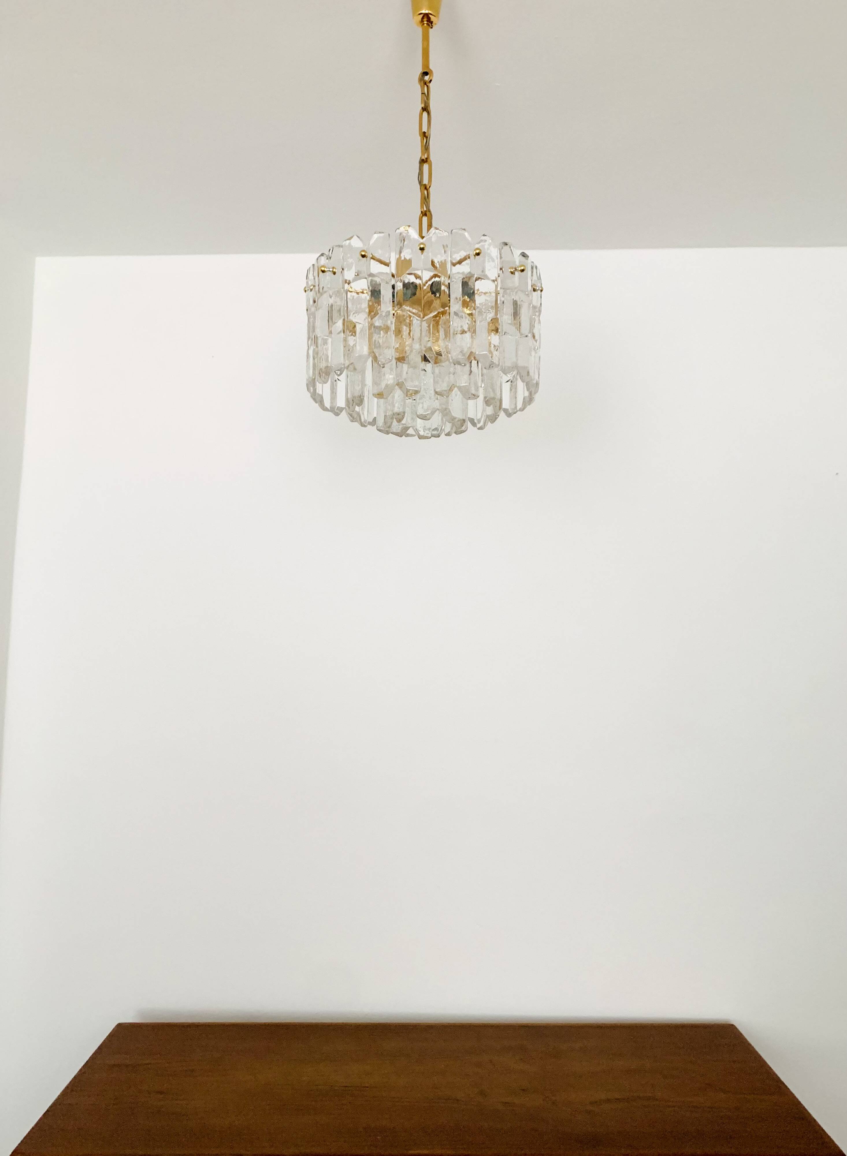 Austrian Palazzo Ice Glass Chandelier by J.T. Kalmar