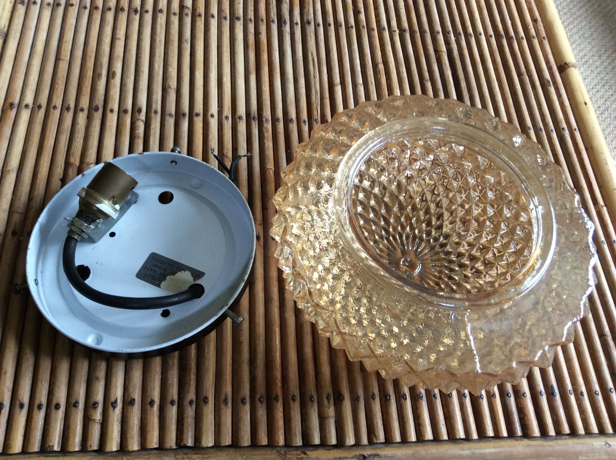 Molded glass ceiling light