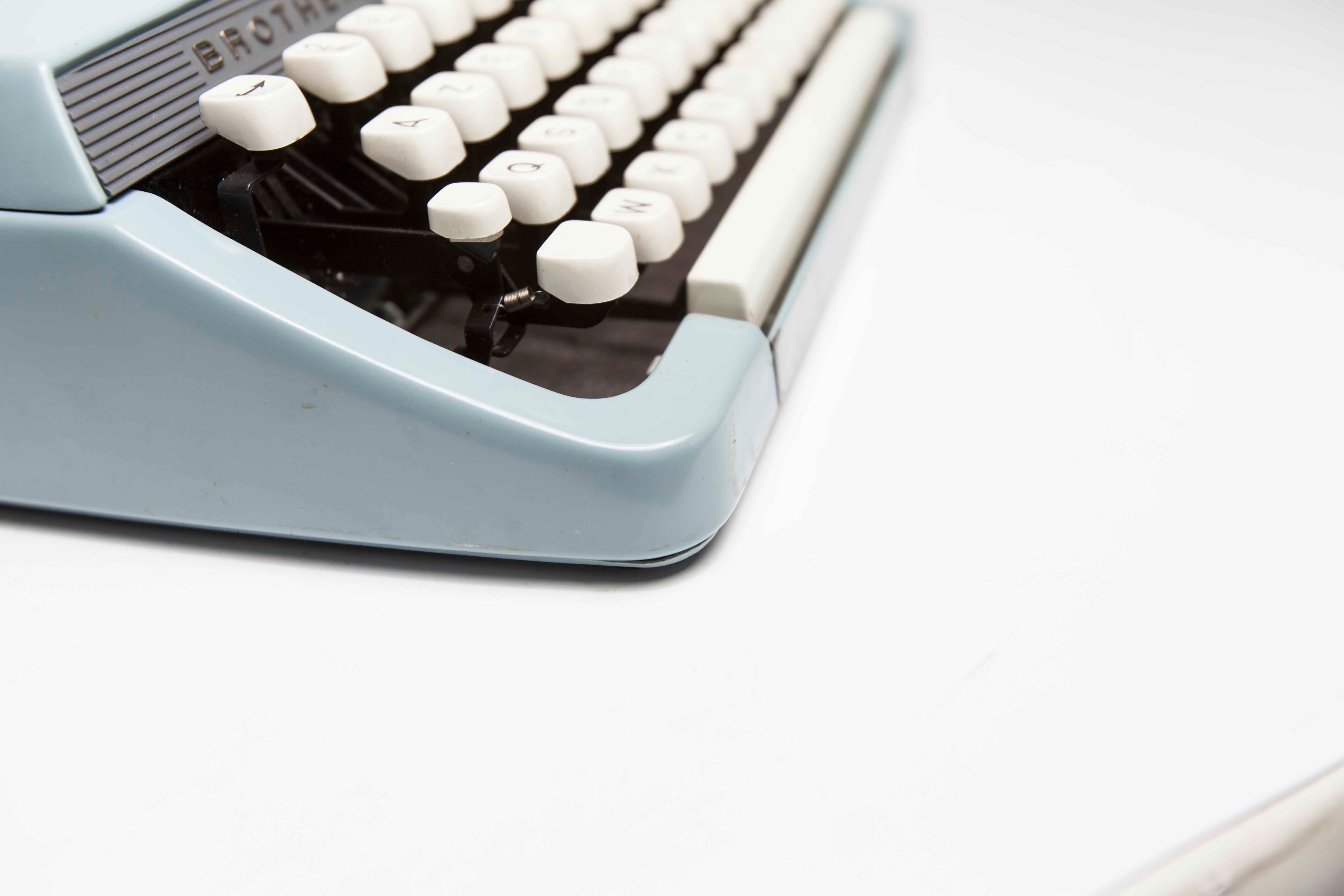 Sky Blue Brother Typewriter from 1980