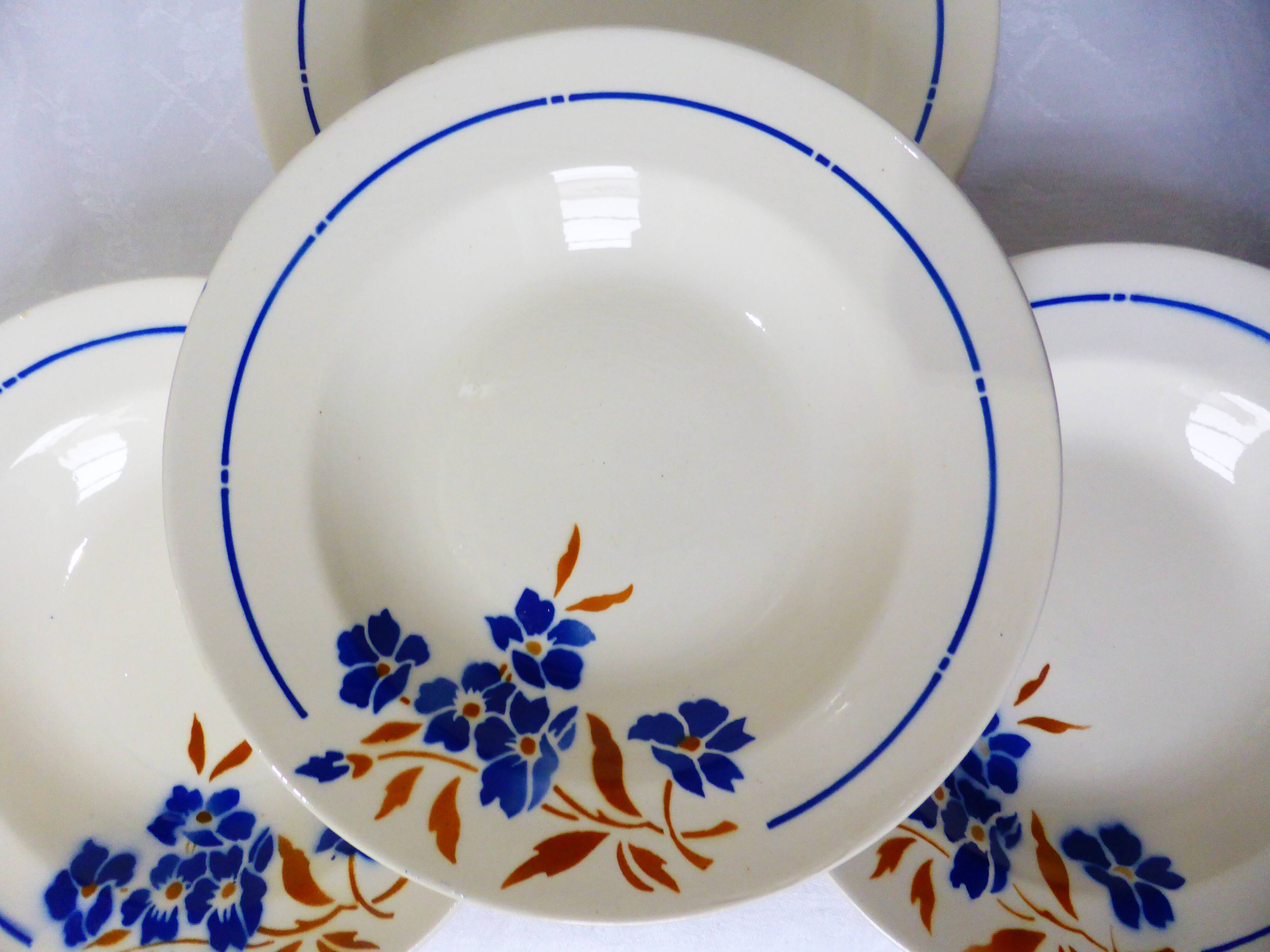 4 vintage Badonviller deep plates 211235