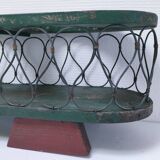 Vintage patinated wood and metal planter