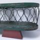 Vintage patinated wood and metal planter