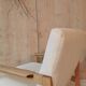 Fauteuil velours ivoire