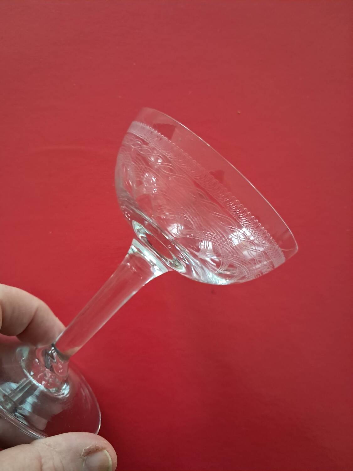 6 coupes à champagne en cristal taillé années 1910