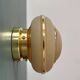 Vintage Art Deco globe wall/ceiling light in frosted yellow and gold glass.