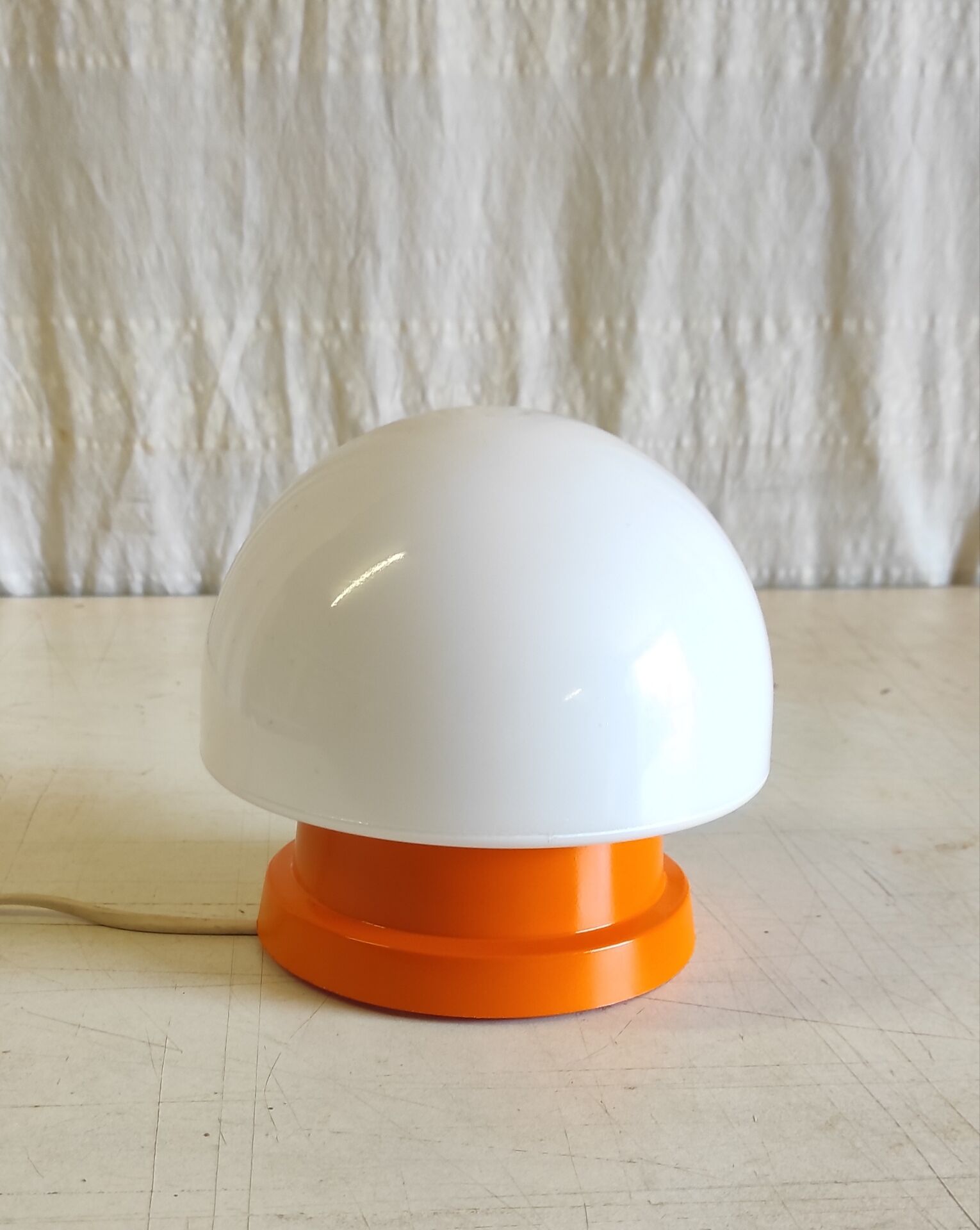 Ceiling light or wall lamp in orange ABS and opal globe - 1970s