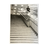 Photograph black and white silver print circa 1970 metro