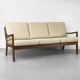 3-Seater Senator Sofa in Leather and Teak by Ole Wanscher for Cado, 1977