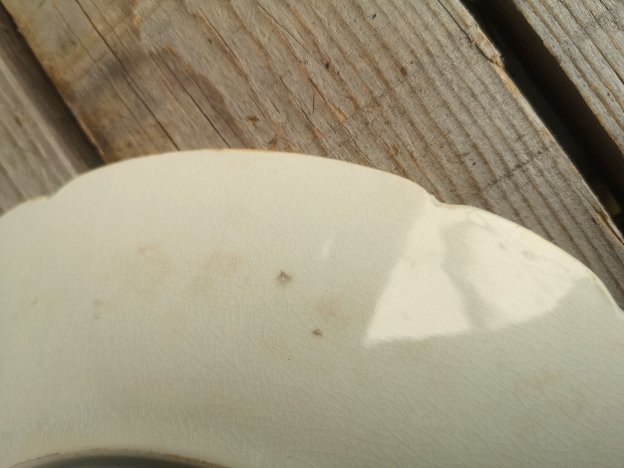 Old decorative plate in barbotine by luneville cherry motif