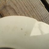 Old decorative plate in barbotine by luneville cherry motif