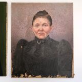 Triptych oil portraits