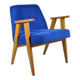 Original 60s icon, armchair 366 designer J. Chierowski, blue