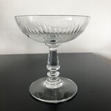 4 glasses of carved crystal champagne