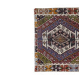 Ancient Turkish Anatolian Tribal Kilim, Geometric Organic Wool Kilim Rug