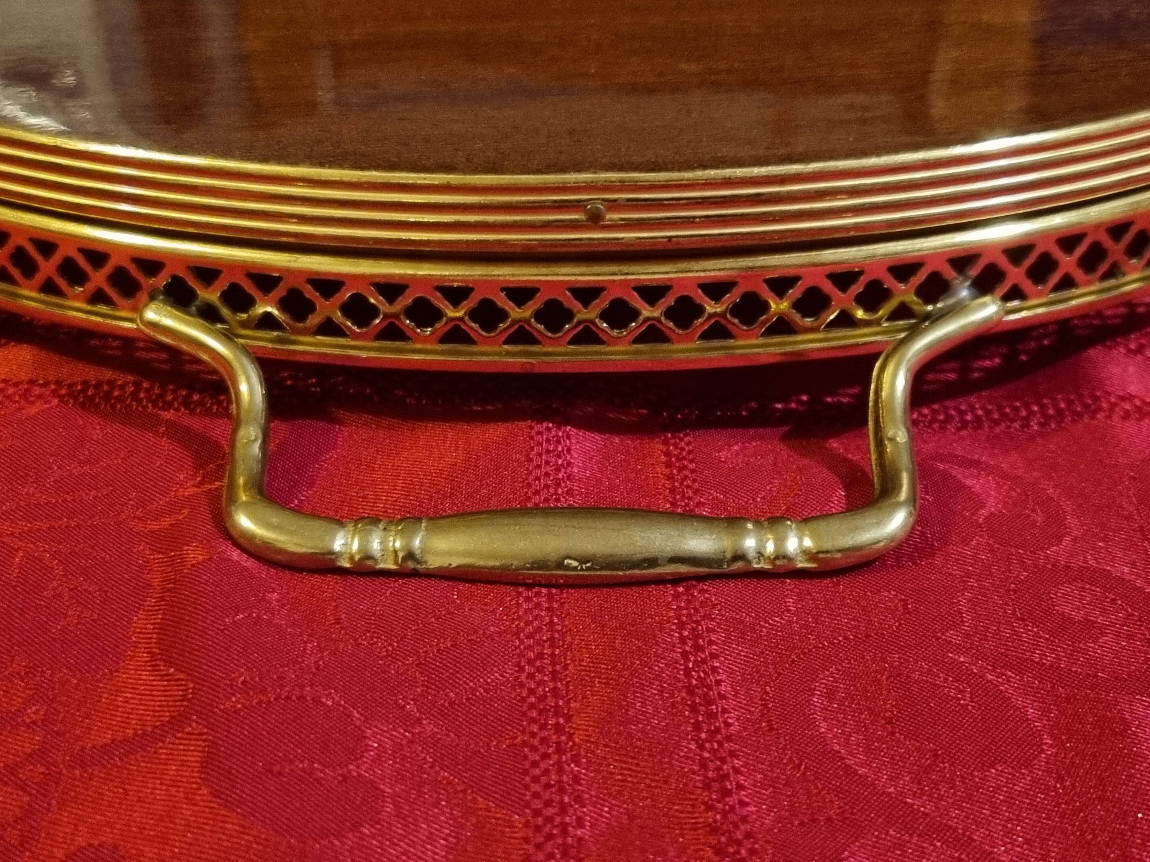 round service tray in Italian marquetry