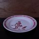 Plat rond fleurs rouge Badonviller