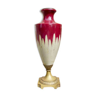 Lamp foot stoneware ox blood