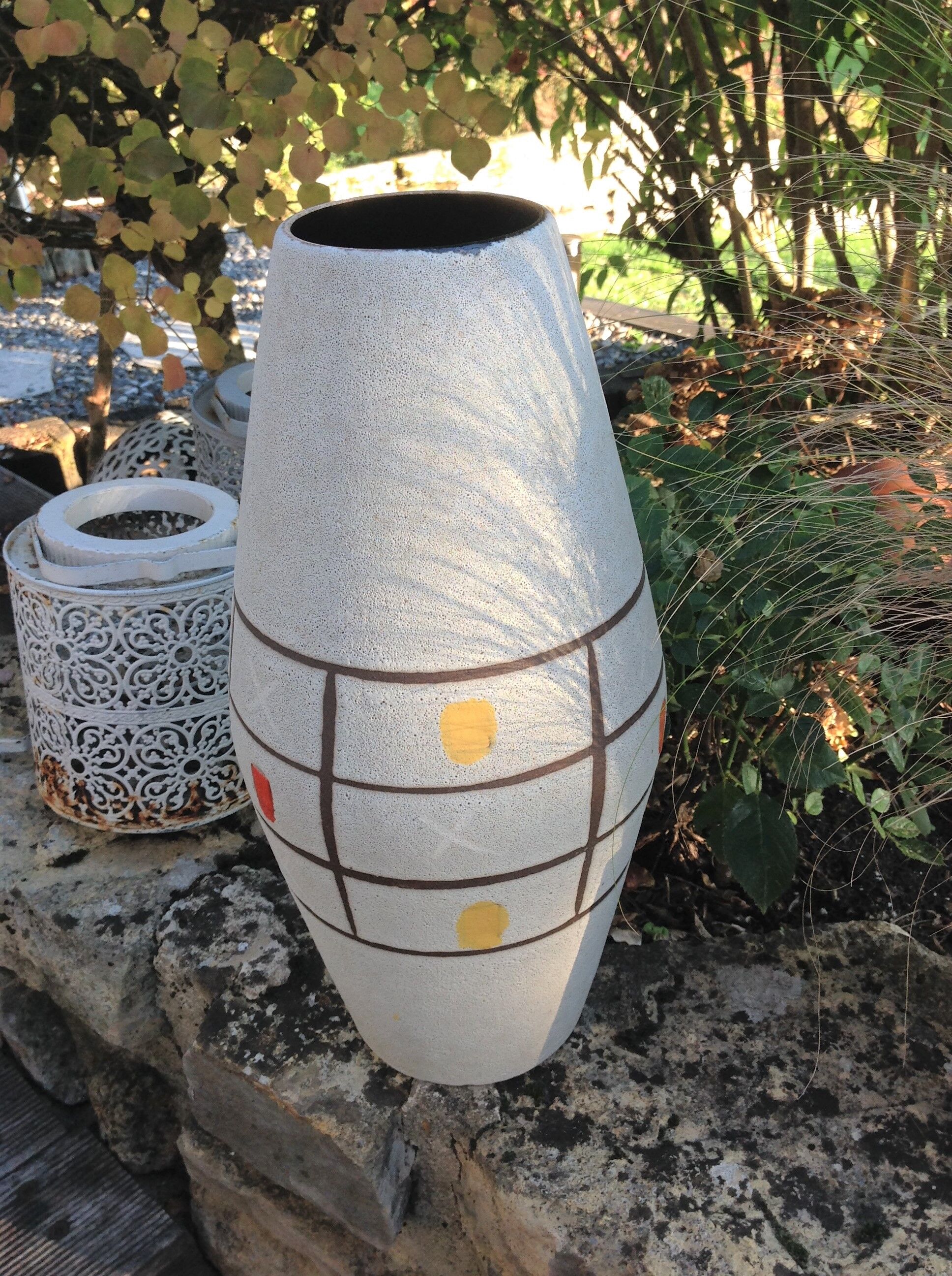 Vase ovoide en céramique grise par Scheurich Keramik vintage années 60-70