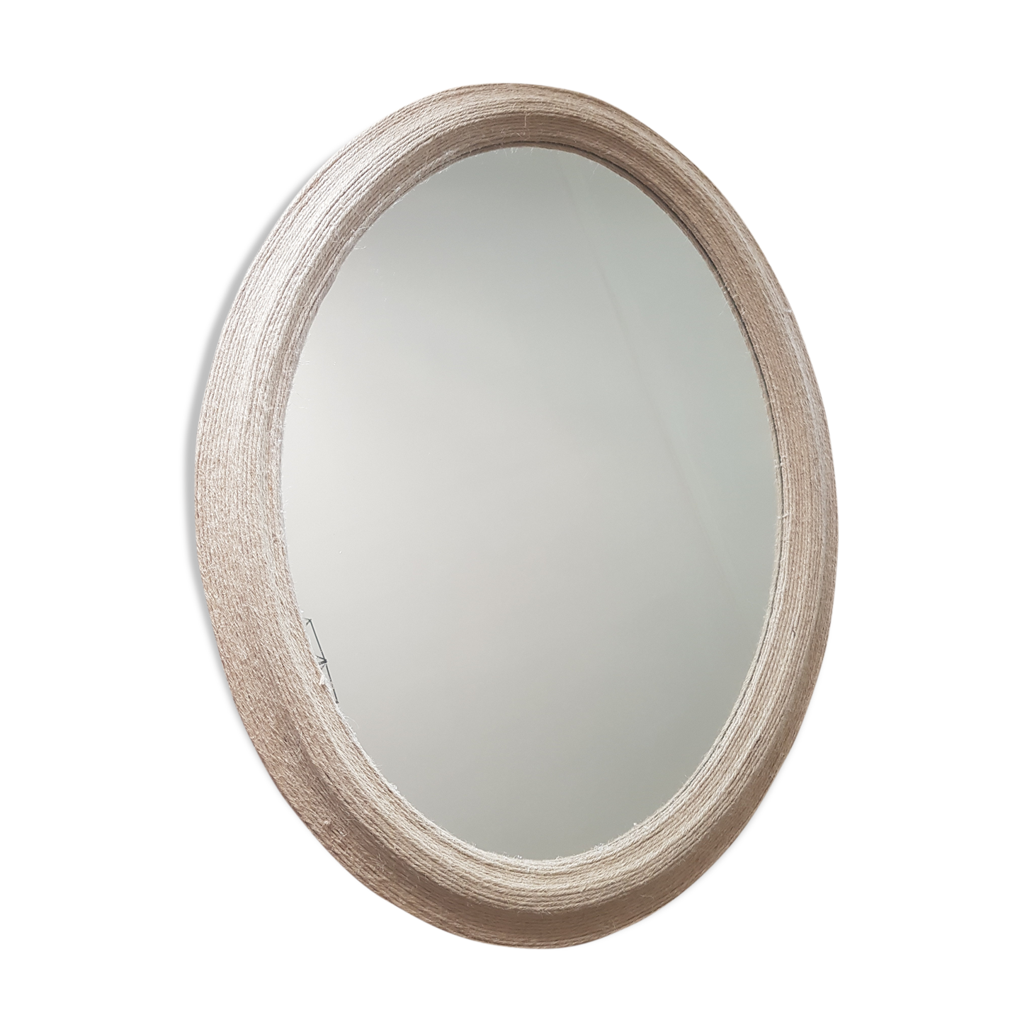 Mirror oval jute thread 81x61cm