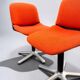Vintage armchair model 231/5 in orange fabric by Wilkhahn