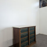 Notary cabinet topped with a Carrara marble.
