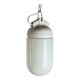 Industrial suspension in white glass and porcelain, vintage model.