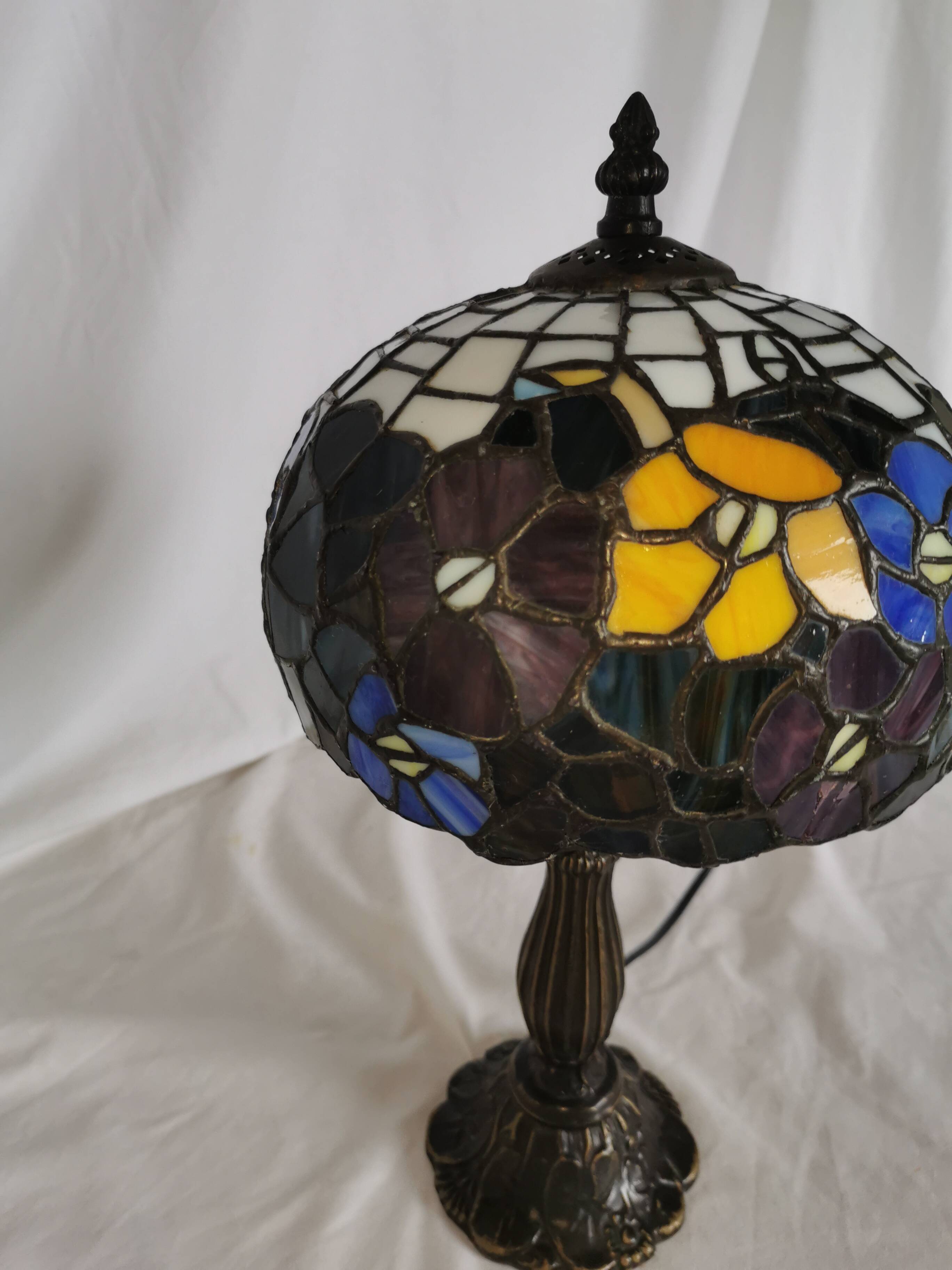 Tiffany style lamp, leaded stained glass, art nouveau.