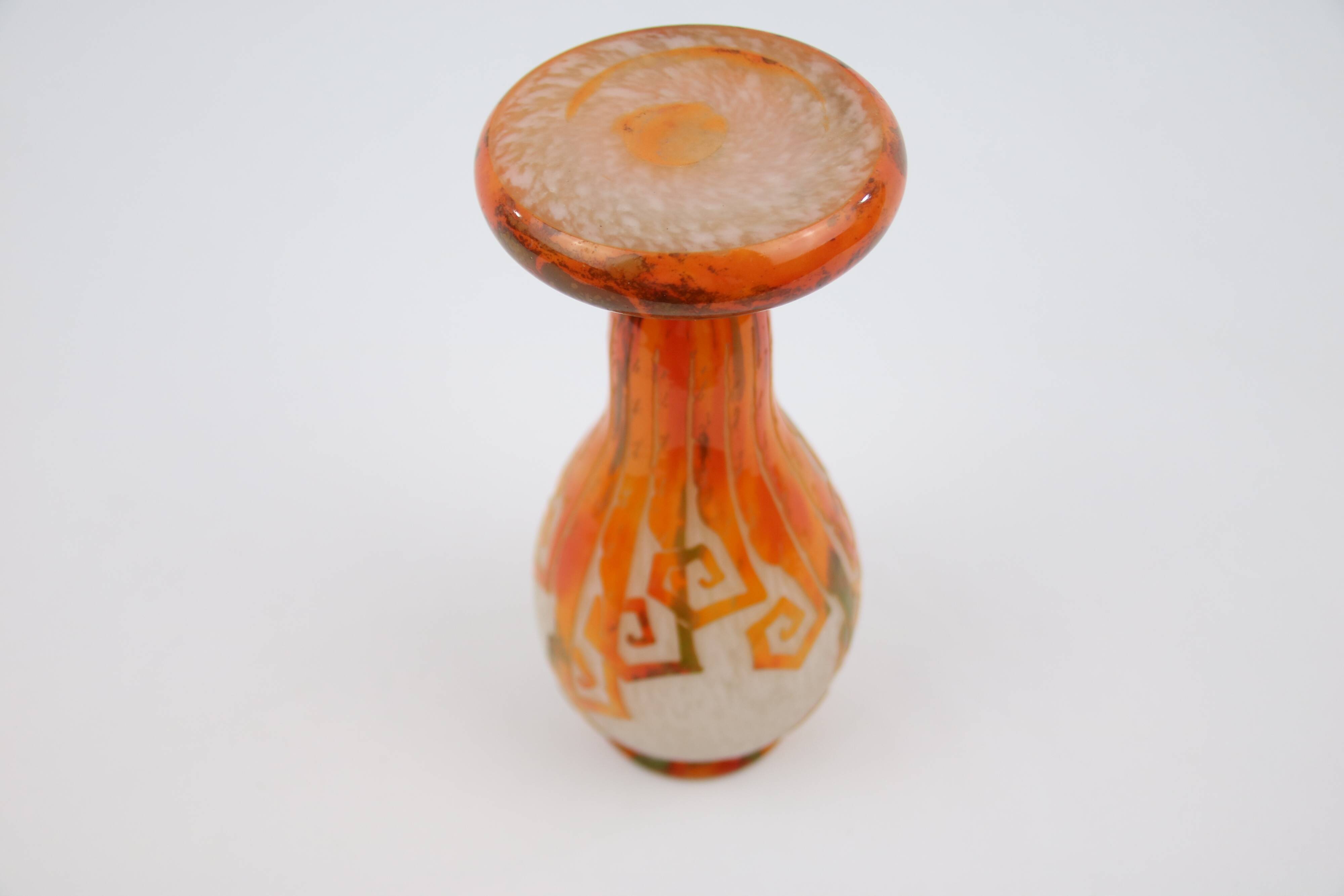 Charder Vase - French Glass (Schneider) Fougères model